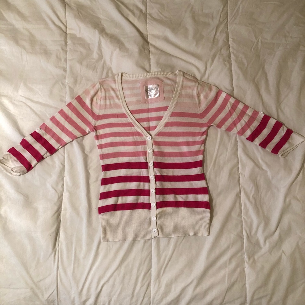 Justice Pink Striped Sweater